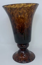 Brown Glass flower vase 13 1/2 “ Tall