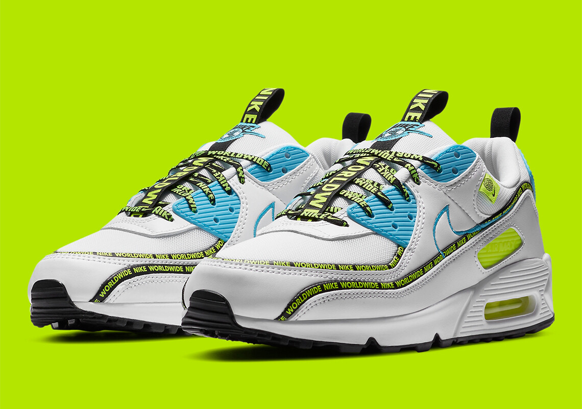 NIKE AIR MAX 90 SE WHITE/BLUE FURY-BLCK-VOLT [CZ6419 100] US MEN SZ 10 |  eBay