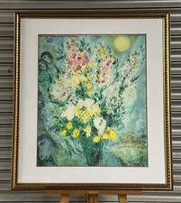Superb Large Original Lithograph By Marc Chagall Titled ‘Bouquet’