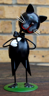Black Bobbin Tuxedo Cat Cute Metal Ornament Figurine Garden Ornaments Gift 5060362175933 Ebay