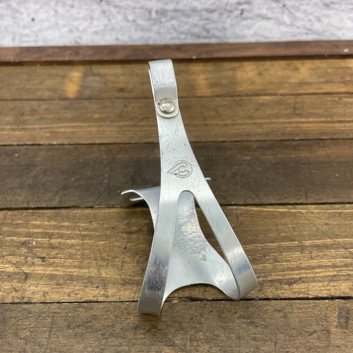 Lot de 2 clips d'orteils à pédale vintage Cinelli argent NOS Eroica