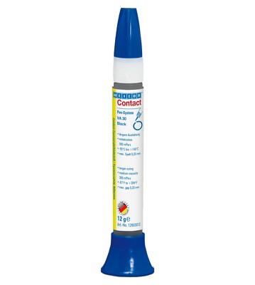 WEICON Contact VA 30 Black 12 g | mittelviskoser Sekundenkleber, gummigefüllt