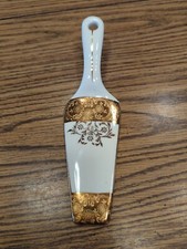 Vintage Decorative Porcelain Cake Server Cutter Holiday Wedding Birthday Etc.