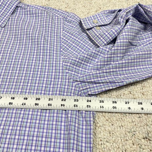 Michael Kors Mens Dress Shirt sz 16.5 Purple Plaid Lightweight 100% Cottton - Picture 5 of 12