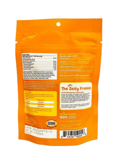 Zesty Paws Dog PUPPY Calming Bites Behavior 60 Soft Chews Turkey Treats Exp 4/25 - Picture 2 of 2