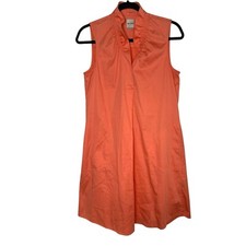 Nic + Zoe Dress Women’s XS Coral Orange Sleeveless Light Cotton High Neck Summer