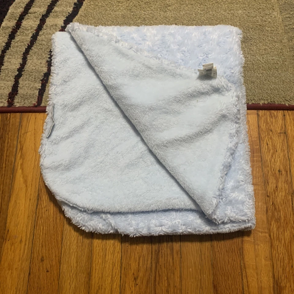 Mantas y más allá azul caballo mecedor bebé manta remolino piel felpa esquinas redondas Foto 2 de 3