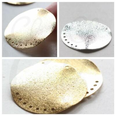 Solid Brass Textured Waved Round Pendant with Multiple Holes-35mm (3758C-V-110)