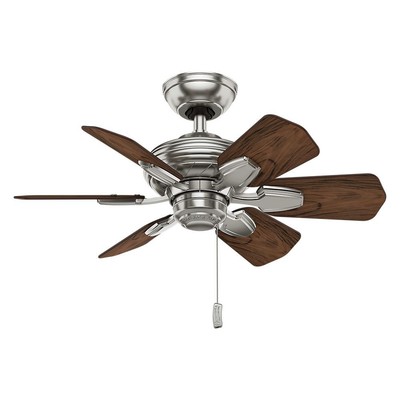 Casablanca 31" Wailea Brushed Nickel Dark Walnut Outdoor ...