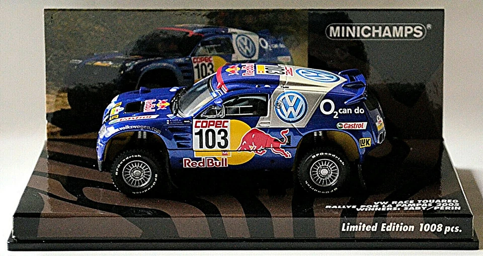 VW Volkswagen Race Touareg 2005 Rallye La Pampas #103 Saby Périn 1:43 Minichamps - Immagine 4 di 4