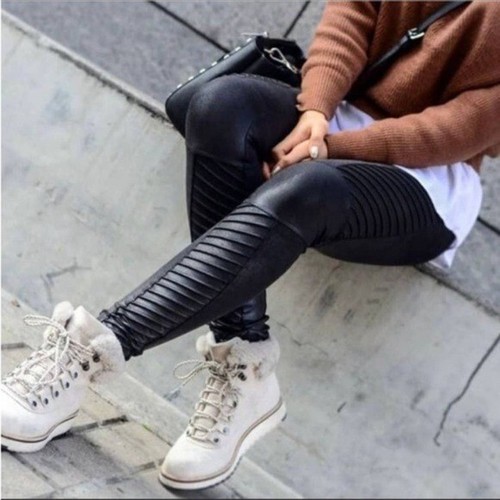 Spanx black faux leather Moto leggings - Picture 2 of 6