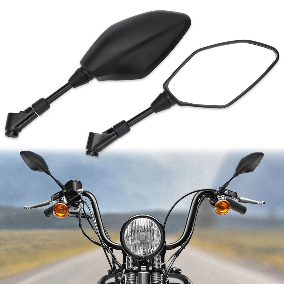 For YAMAHA FJ-09 2015-2020 Pair Motorcycle Side Rearview Mirrors 8mm/10mm Black - Image 2 of 4