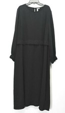 Asos Womens Black Scoop Neck Bishop Sleeve Keyhole Button Back A Line Dress 10