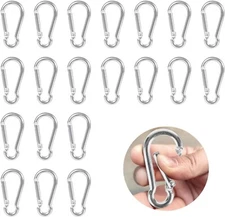 20 PCS Aluminium 1.57 Inch Small Carabiner Clip Spring Snap Hooks