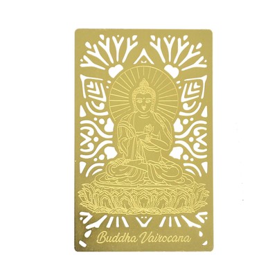 Feng Shui Buddha Vairocana Buddha Gold Card W4268