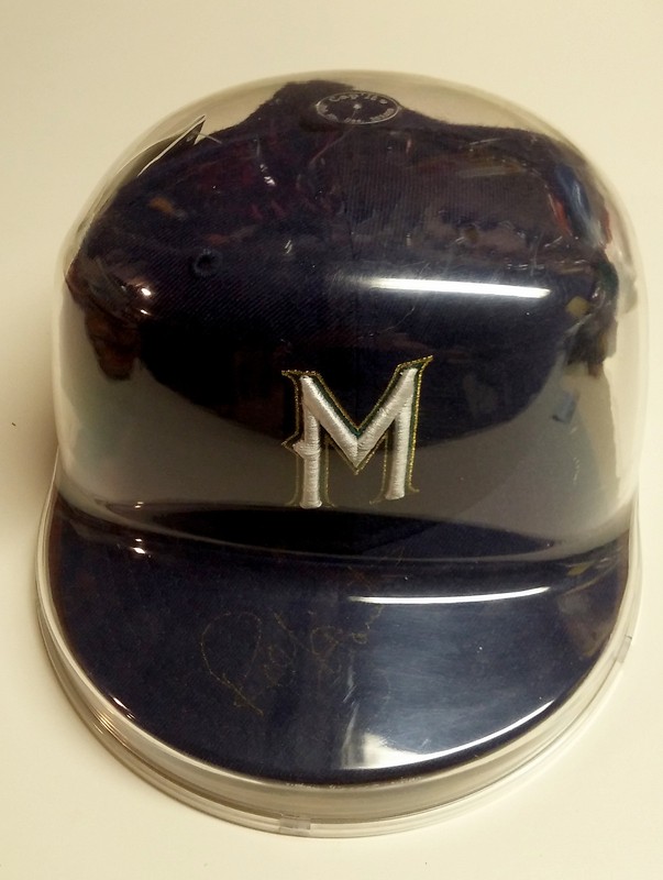 Robin Yount Auto Hat SIGNED GOLD COA Brewers Baseball Autographed CASE HOF CAP