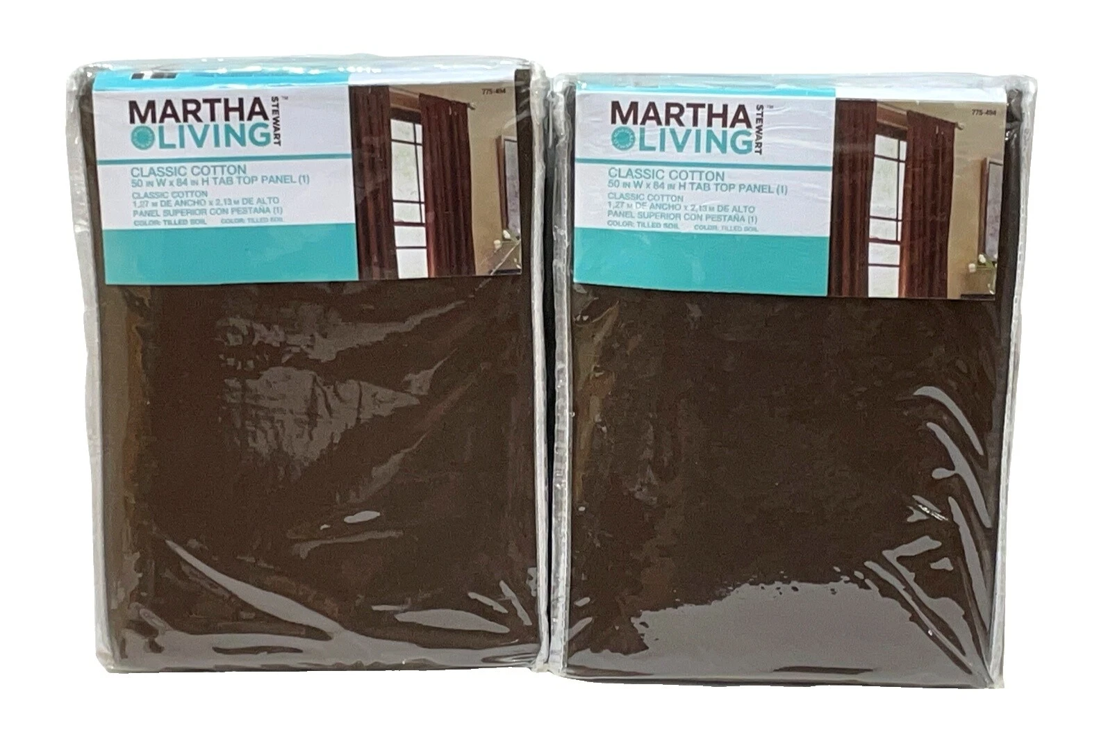 Patrón sólido marrón Martha Stewart Cortinas de Ventana