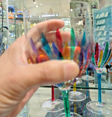 CC ZECCHIN MURANO Wine Glass, multi color 8-7/8” Tal, 6 pcs | eBay