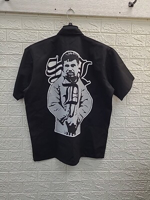 New SDL x Ben Davis Half Zip Short Sleeve Black Work Shirt