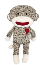 Baby Starters Sock Monkey Rattle Plush Stuffed Animal Heart 10"