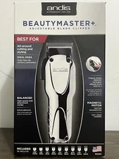 Andis BeautyMaster+ Adjustable Blade Clipper Chrome #66360 **NEW IN BOX**