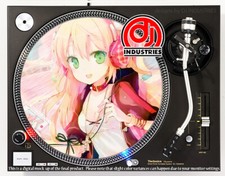 Anime Headphone Girl Tara - 7"-12" DJ slipmat for turntable record player
