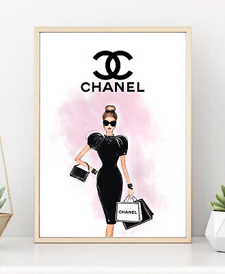 Chanel Poster 1x A4 Kunstdruck ohne Rahmen, Chanel Poster, Markenlogo