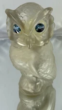 Vtg Avon Moonwind Powder Sachet Frosted Decanter Snow Owl