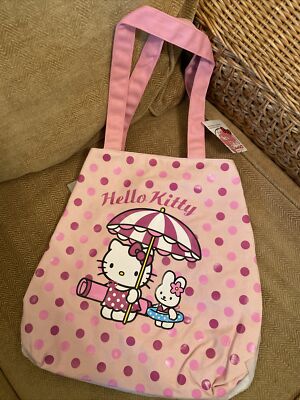 Hello Kitty Tasche groß rosa gepunktet neu