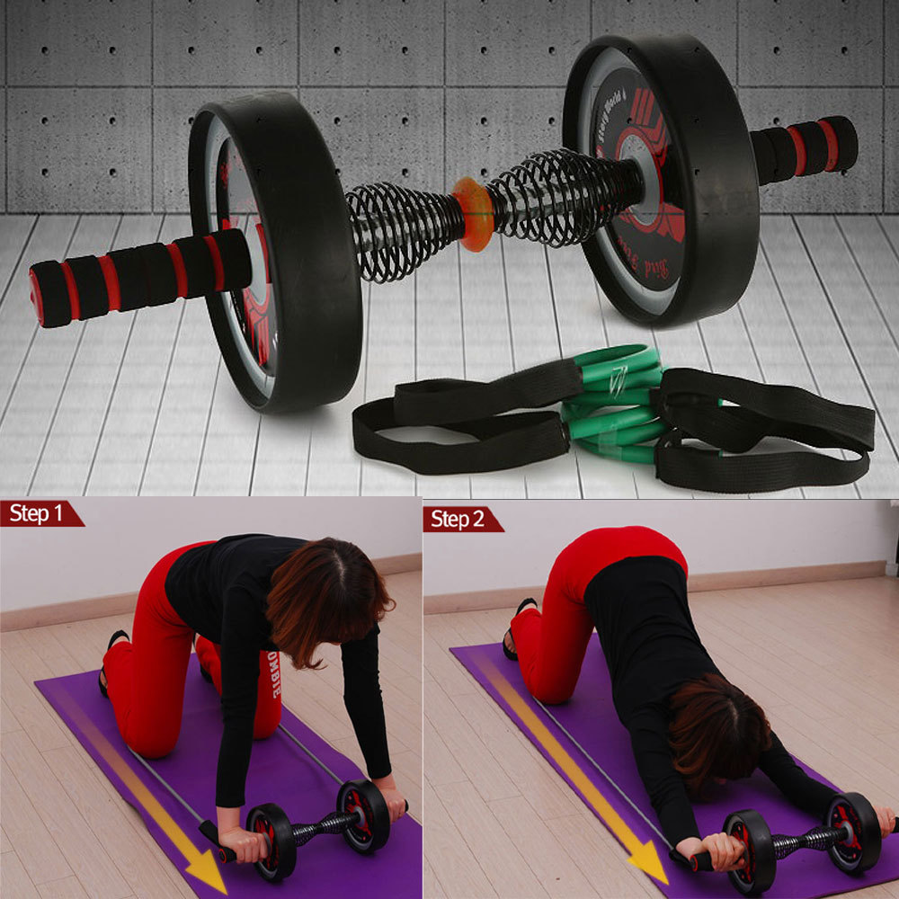 Made In Korea] Double Wheel abdominal exerciser ab roller workout