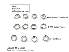 20kits Dental Orthodontic 1st Molar Band&Buccal Tube Cleat 022 U1/L1 #29-44+