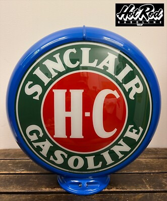 #ad #ad SINCLAIR H C GASOLINE Reproduction 13.5quot; Gas Pump Globe Blue Body $175.00