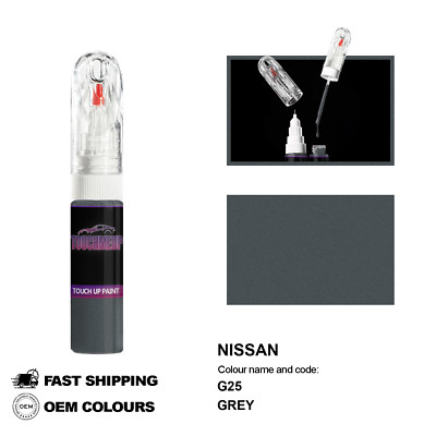 FÜR NISSAN GRAU G25 Touch Up Lackstift Pinsel Fix Kit Kratzer Chip Set Markie...