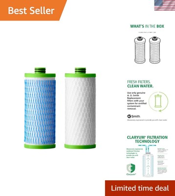 Compact 2-Pack Claryum Water Filters, Removes Lead & More - WQA Certified