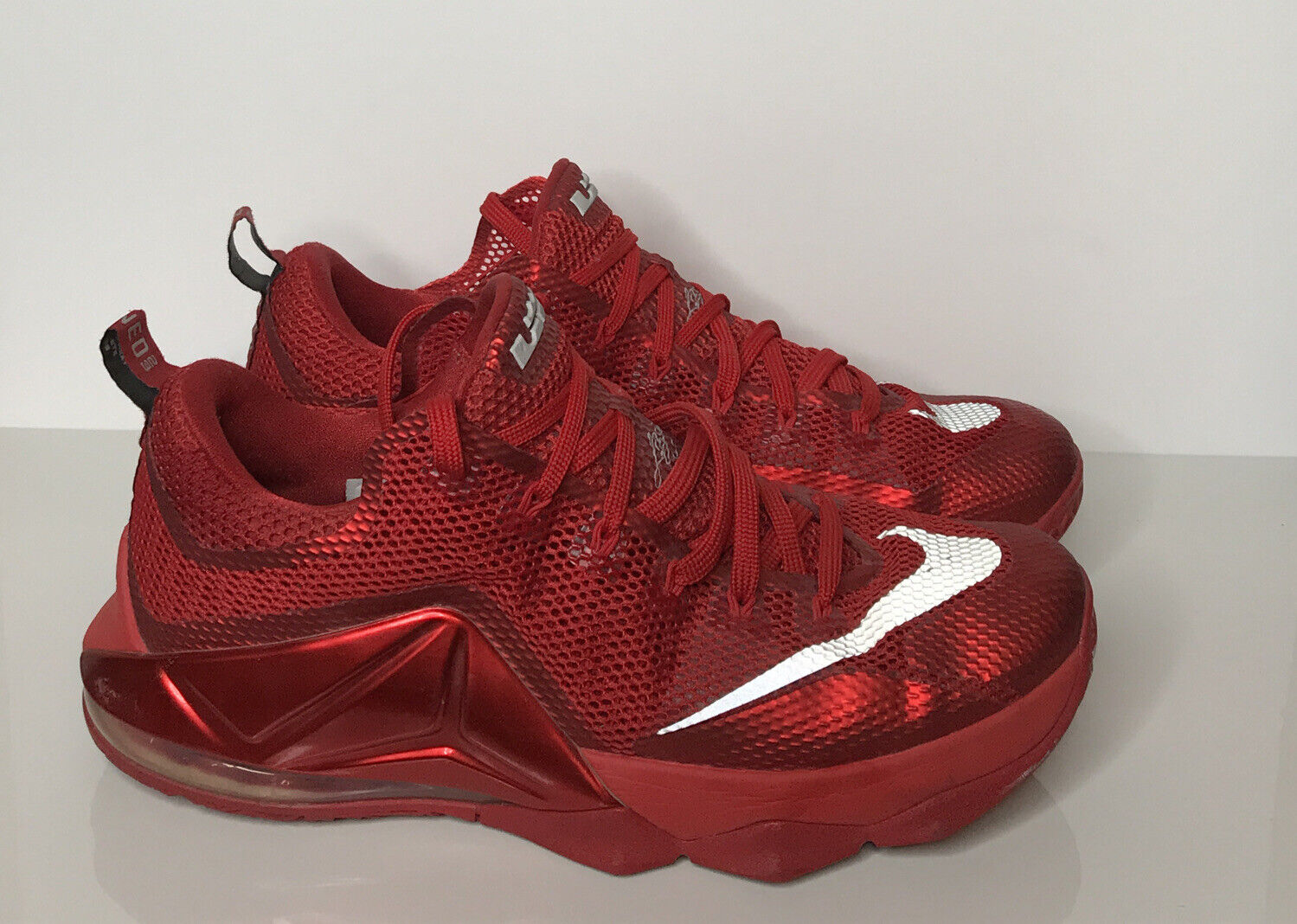 Adulto Meandro Mirar fijamente Nike Lebron XII 12 Low University Red Silver Black 724557-616 Size 12 | eBay