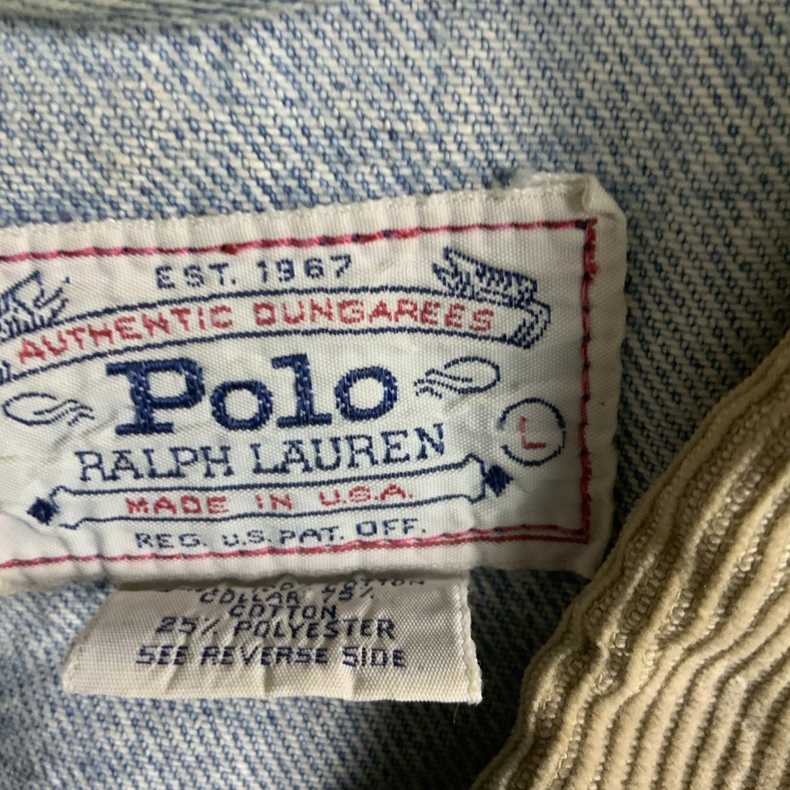 Vintage Polo Ralph Lauren Jacket Mens Large Blue Indian Head USA Made Denim - product detail image 6