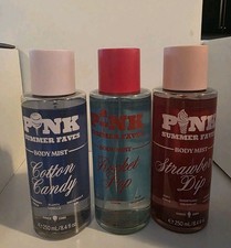 Victoria's Secret PINK Cotton Candy, Strawberry Dip And Rocket Pop Mist. 3pcs