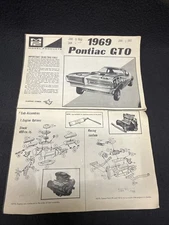 MPC Pontiac GTO Hardtop #2 Gasser Breakaway Funny Car Instructions Original