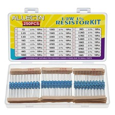 25 Values 1/2W Resistor Kit from 1 Ohm to 1M Ohm 1/2 Watt 1 Metal Film Resistor