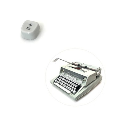 White PLUS EQUAL Key for Hermes 3000 Typewriter Vtg Media Boxy Keytop Part