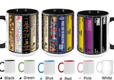 Prince Albums Cassette Mug – Retro Music Collection Coffee Cup, Gift Cup