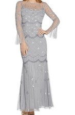Adrianna Papell Women's Beaded Mesh Covered Gown, 4
