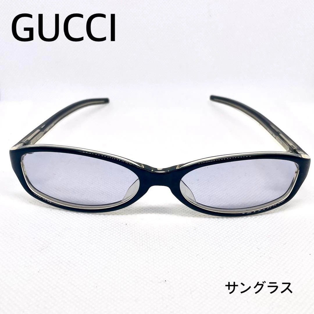 Gucci GG0076SK Women Oval Sunglasses Blue Silver 60mm Retro Oversized Case Gucci Blue Oval Sunglasses for Women for sale | eBay main image 2