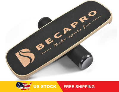 BECAPRO Wooden Balance Board Trainer with Adjustable Stoppers, Fitness Training
