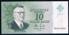 FINLAND - 10 MARKKAA 1963 Litt. A UNC P 104