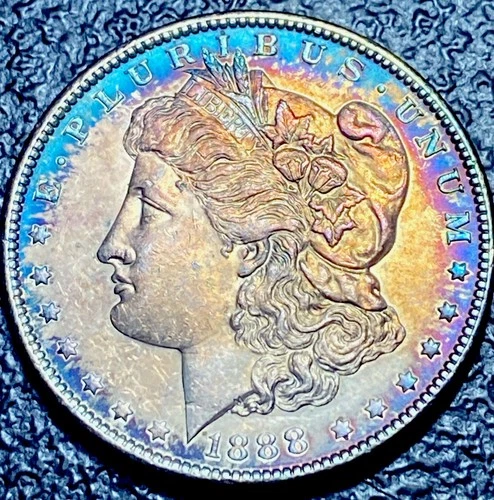 201 💎 1888 Morgan Silver Dollar BU *UNCIRCULATED* MS STUNNING OBV TONER