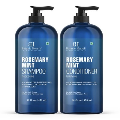 Rosemary Mint Shampoo and Conditioner Set, Thickening Formula, Promotes Hair ...