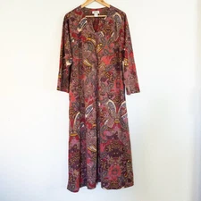 Collections Etc. Vintage 70's Paisley House Dress Boho Hippie Festival Medium