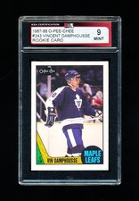 1987 OPC HOCKEY 243 VINCENT DAMPHOUSSE ROOKIE CARD KSA 9 MINT