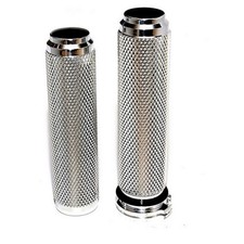 Motorcycle Grips for Harley Davidson 1 inch Bars -Polished Aluminum